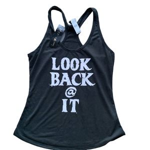 Love At First Sight Women’s NWT Black Look Back At It Workout Tee Size Large